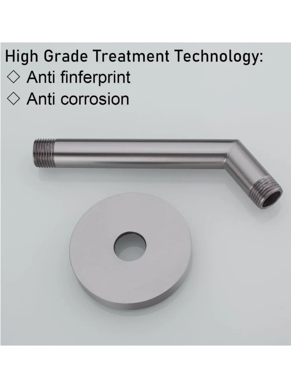 Shower Arm with Flange, 6 Inches Brushed Nickel Wall Mounted